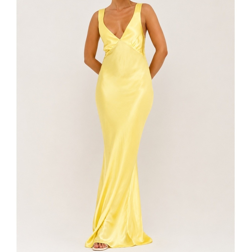 NEW Rumored Yellow Sunset Strip Maxi Dress Size Small